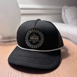 Vans Black Checkered Trucker Hat